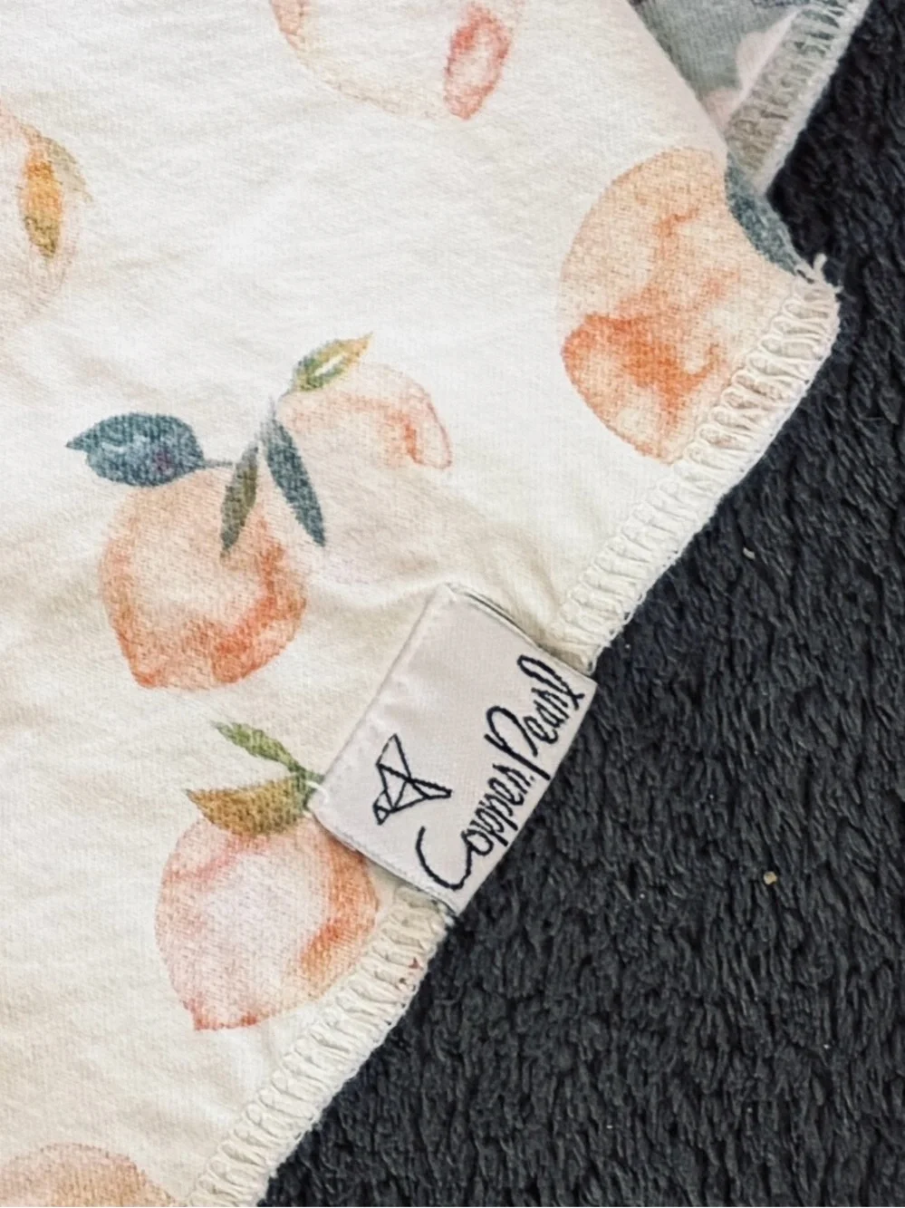 Copper Pearl Cotton Bandana Bib Set - Fruit & Floral
